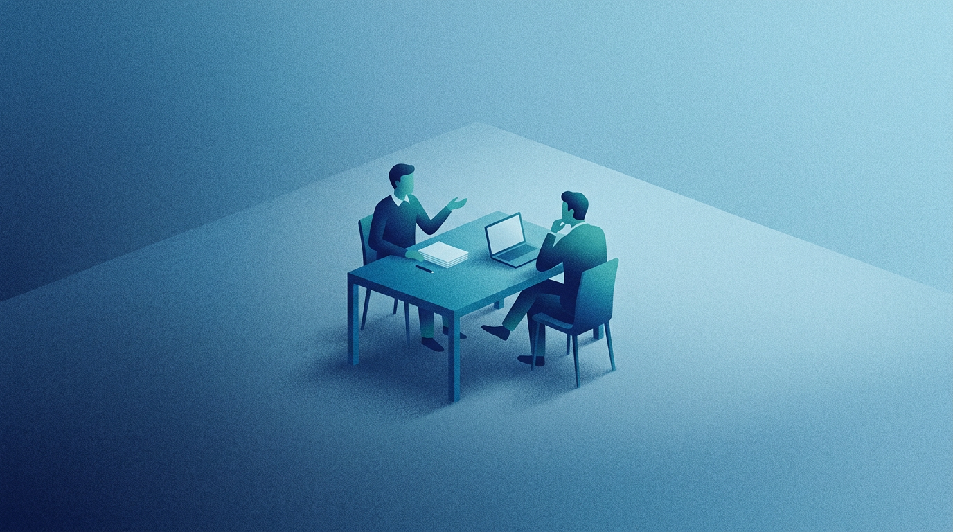 Two people in a strategy meeting